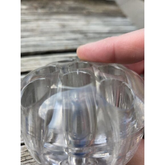 2 Small Vintage Glass Flower Frogs 11 Holes 3 inch Floral - Picture 12 of 16